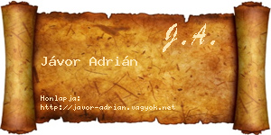 Jávor Adrián névjegykártya