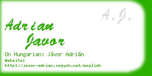 adrian javor business card