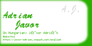 adrian javor business card